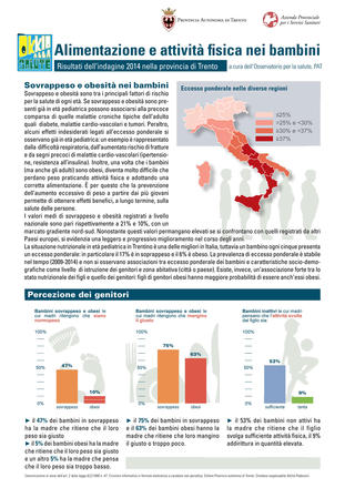 Alimentazione e attività fisica nei bambini - Risultati dell’indagine 2014 nella provincia di Trento