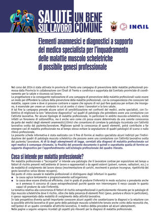 Elementi anamnesici e diagnostici a supporto del medico specialista per l’inquadramento delle malattie muscolo scheletriche di possibile genesi professionale